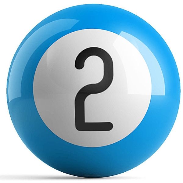 OnTheBall Blue 2 Ball Billiard Bowling Ball Front