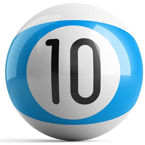 OnTheBall Blue Stripe 10 Ball Billiard Bowling Ball Front