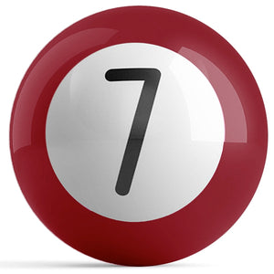OnTheBall Burgundy 7 Ball Billiard Bowling Ball Front & Back Design