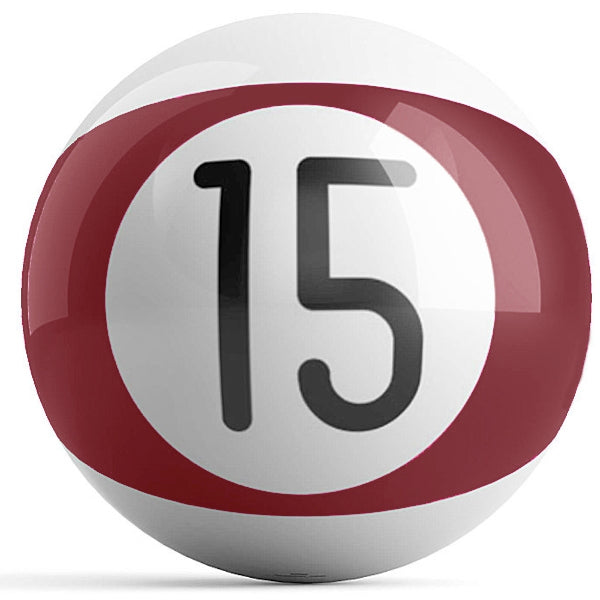 OnTheBall Pink Stripe 15 Ball Billiard Bowling Ball Front & Back Design