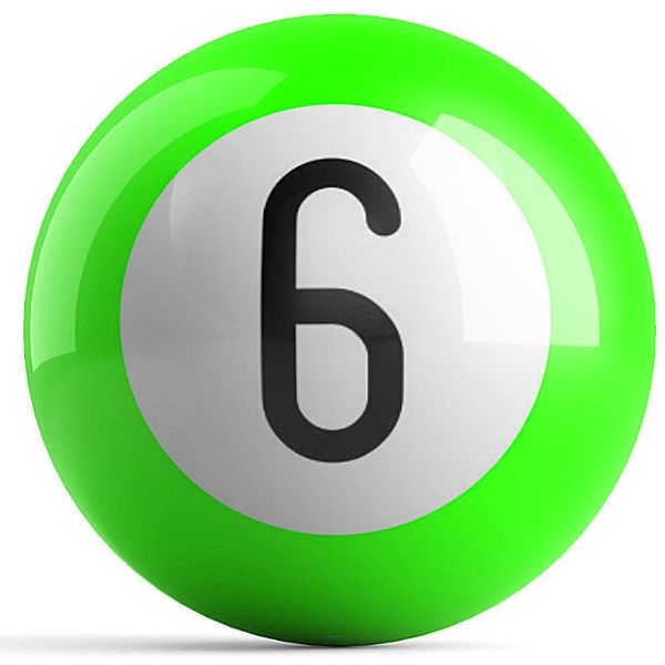 OnTheBall Green 6 Ball Billiard Bowling Ball Front
