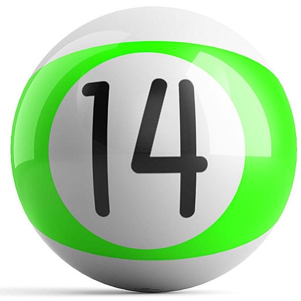 OnTheBall Green Strip 14 Ball Billiard Bowling Ball Front