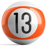 OnTheBall Orange Stripe 13 Ball Billiard Bowling Ball Front