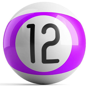 OnTheBall Purple Stripe 12 Ball Billiard Bowling Ball Back