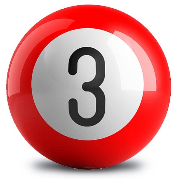 OnTheBall Red 3 Ball Billiard Bowling Ball Back