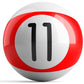 OnTheBall Red Stripe 11 Ball Billiard Bowling Ball Back
