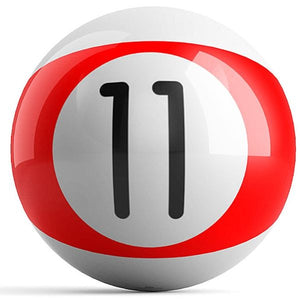 OnTheBall Red Stripe 11 Ball Billiard Bowling Ball Back