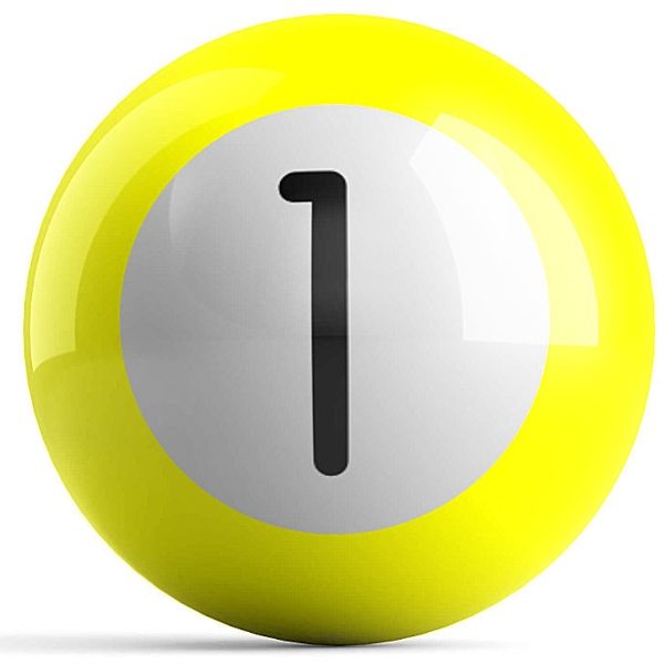 OnTheBall Yellow 1 Ball Billiard Bowling Ball Front