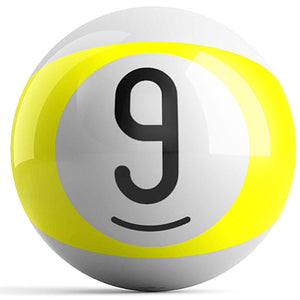 OnTheBall Yellow Stripe 9 Ball Billiard Bowling Ball Back