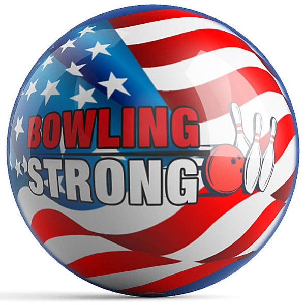 OnTheBall Bowling Strong US Flag Bowling Ball Front