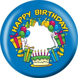 OnTheBall Blue Gift Box Custom Birthday Bowling Ball