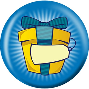 OnTheBall Blue Gift Box Custom Birthday Bowling Ball Side 2