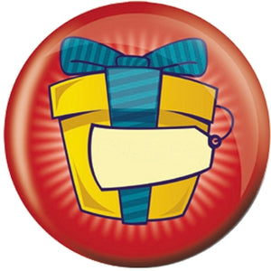 OnTheBall Red Gift Box Custom Birthday Bowling Ball Side 2