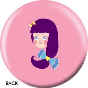 OnTheBall Girl With Purple Hair Bowling Ball Side 2