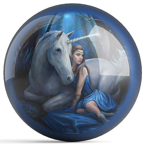 OnTheBall Anne Stokes Celtic Unicorn / Blue Moon Bowling Ball Back