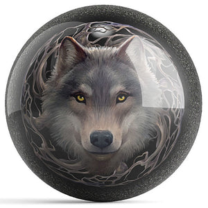 OnTheBall Anne Stokes Wolf Trio / Night Forest Bowling Ball Front