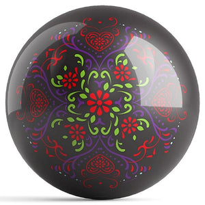 OnTheBall Brandon Starr Black Sugar Skull Bowling Ball Back