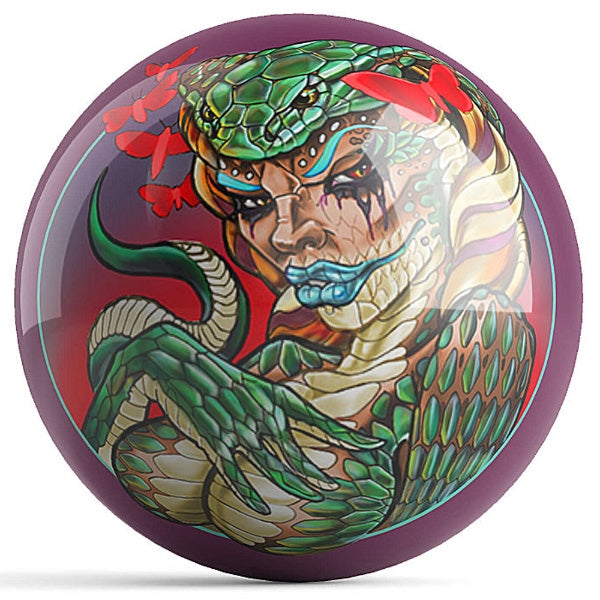 OnTheBall J. Danger Cobra Girl Bowling Ball Front