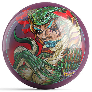 OnTheBall J. Danger Cobra Girl Bowling Ball Back