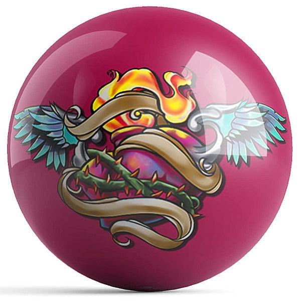OnTheBall J. Danger Sacred Heart Bowling Ball Front