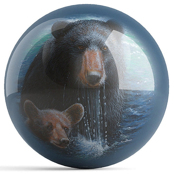 OnTheBall Kevin Daniel Bearly Swimming Bowling Ball Front