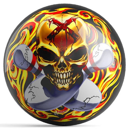 OnTheBall William Webb II Skull and Crosspins Bowling Ball Front