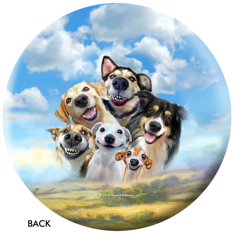OnTheBall Animal Selfies Dogs Bowling Ball Back