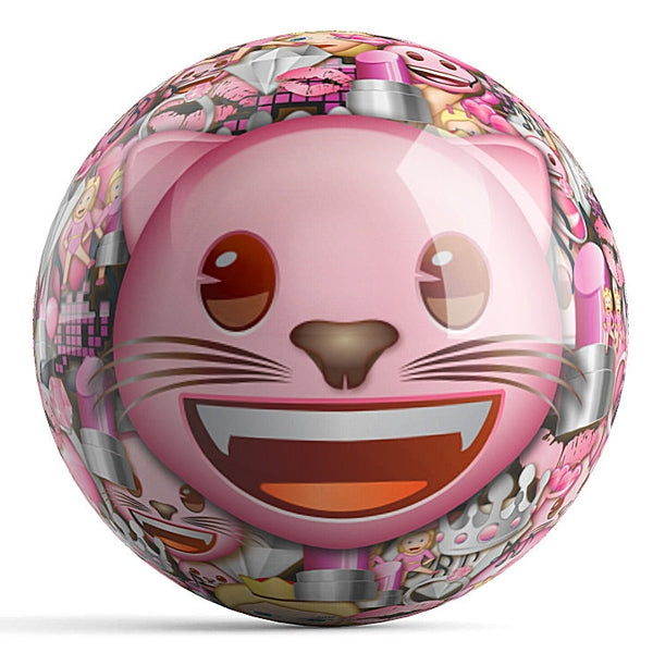 OnTheBall Emoji Cats Rule Bowling Ball Front