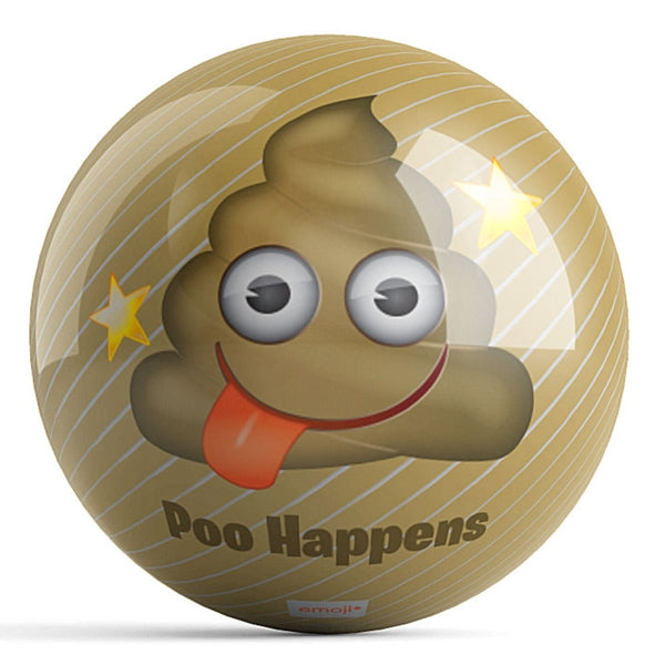 OnTheBall Emoji Poo Happens Bowling Ball Front