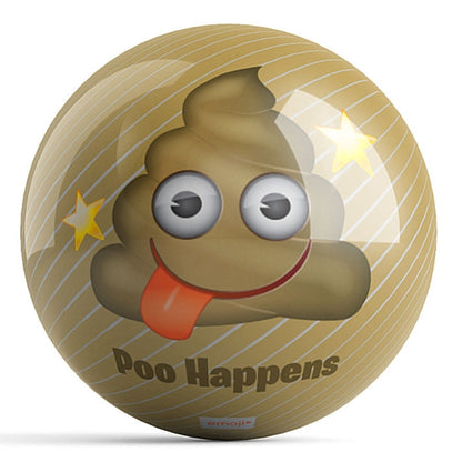 OnTheBall Emoji Poo Happens Bowling Ball Front