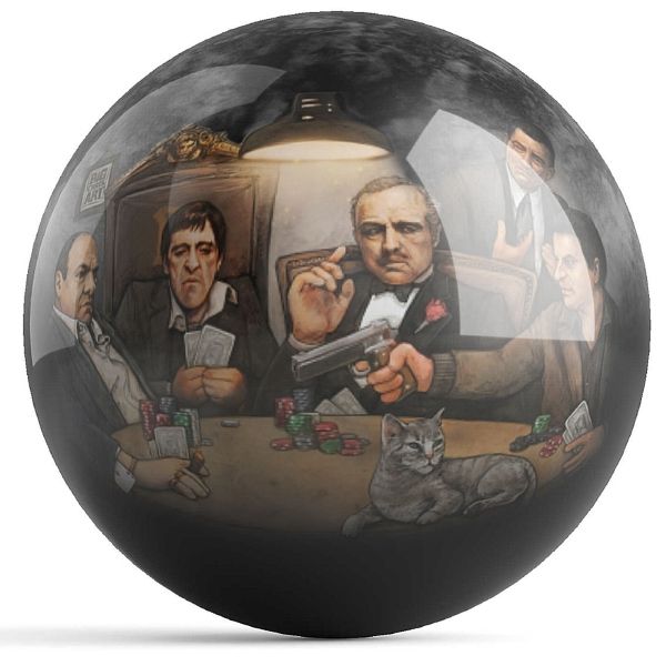 OnTheBall Get Down Art Big Chris Gangsters Poker Bowling Ball Front