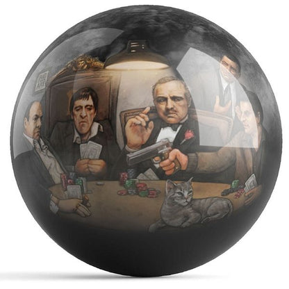 OnTheBall Get Down Art Big Chris Gangsters Poker Bowling Ball Front