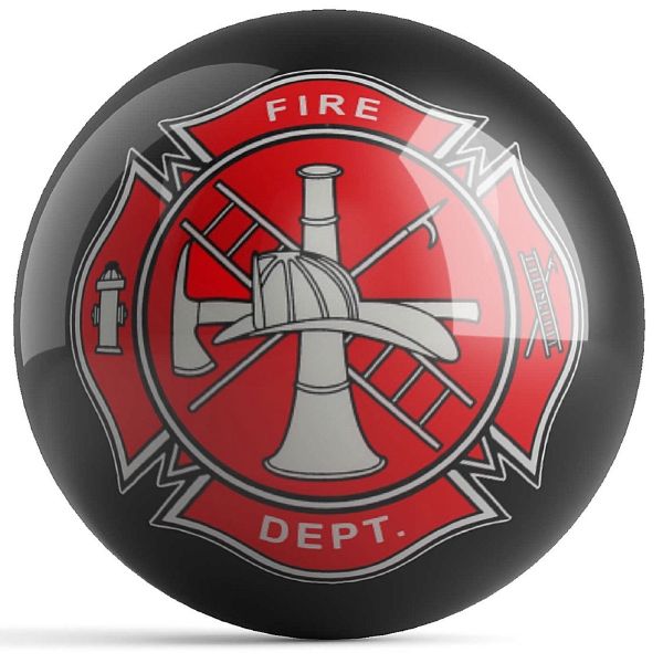 Fire Dept Shield Black Bowling Ball Front