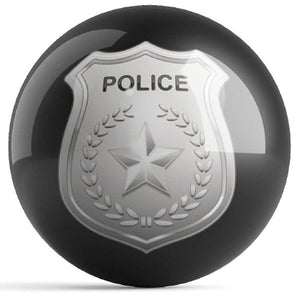 OnTheBall Police Dept Shield Black Bowling Ball Front