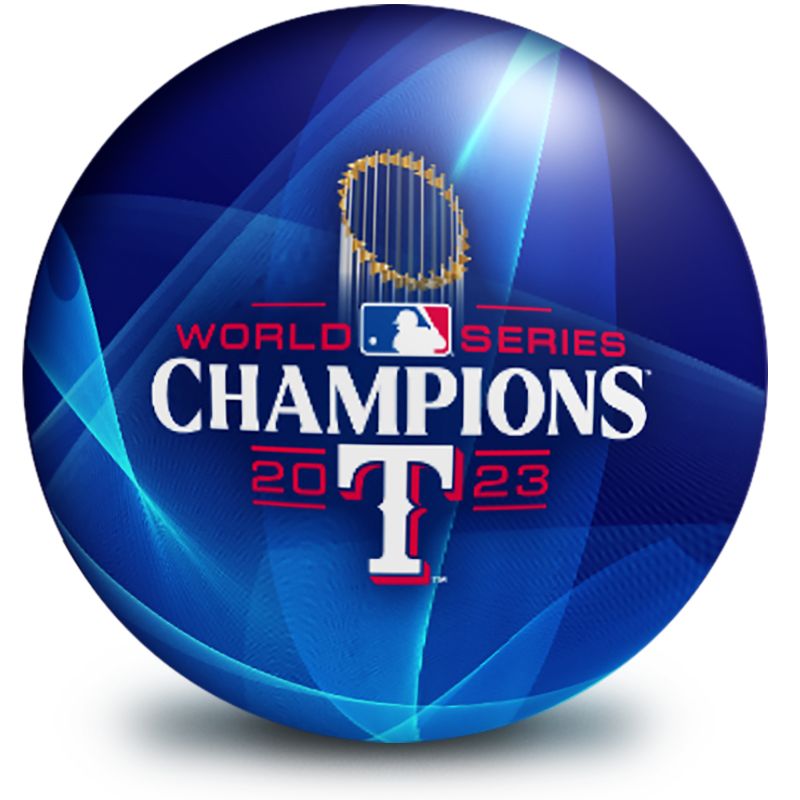 2023 World Series Champion Texas Rangers Bowling Ball - Front