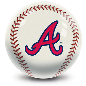 MLB Atlanta Braves Baseball Bowling Ball Front