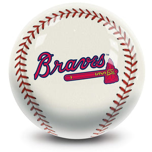 MLB Atlanta Braves Baseball Bowling Ball Back