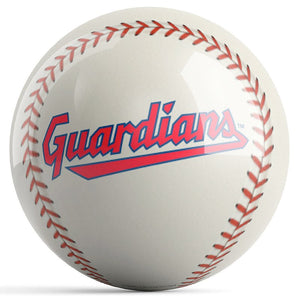 Cleveland Guardians Baseball Bowling Ball Back