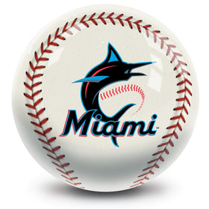 MLB Miami Marlins Baseball Bowling Ball Front