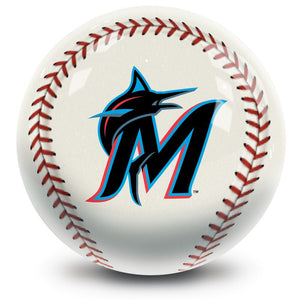 MLB Miami Marlins Baseball Bowling Ball Back