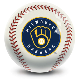 MLB Milwaukee Brewers Baseball Bowling Ball Front