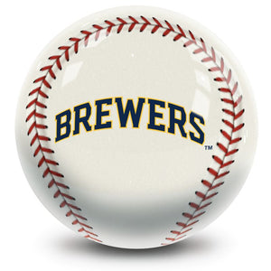 MLB Milwaukee Brewers Baseball Bowling Ball Back