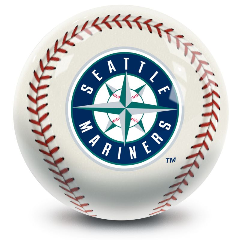 MLB Seattle Mariners Baseball Bowling Ball Front