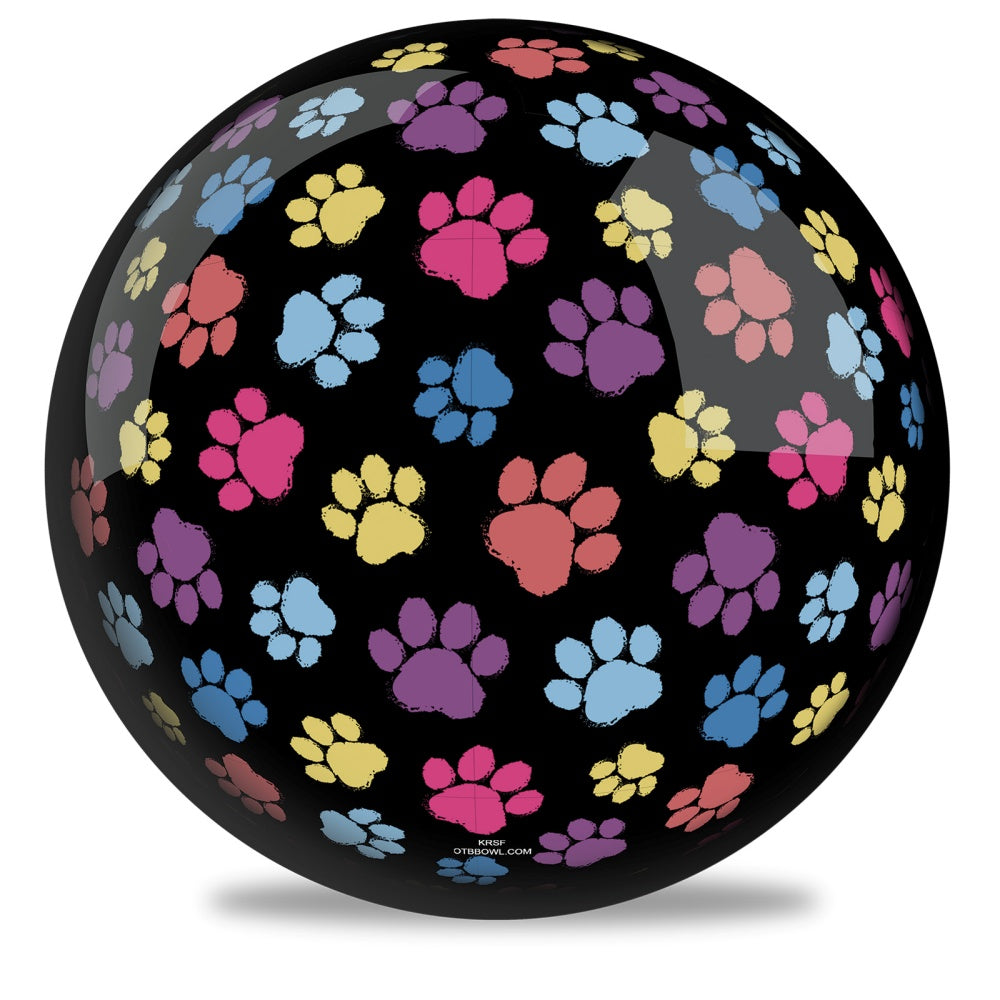 OTB Paw Prints Bowling Ball Front & Back Design