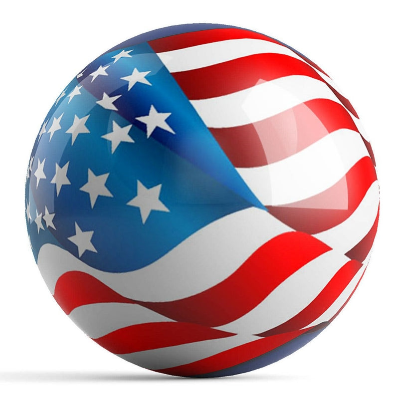 OnTheBall Custom US Flag Bowling Ball Front
