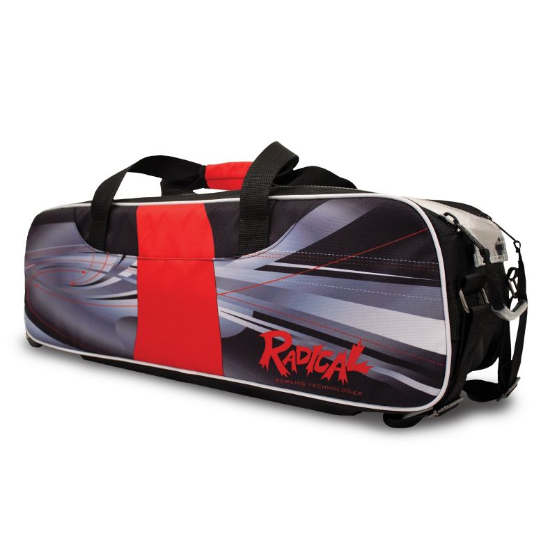 Radical Bowling 3 Ball Tote Bowling Bag, Black/Red