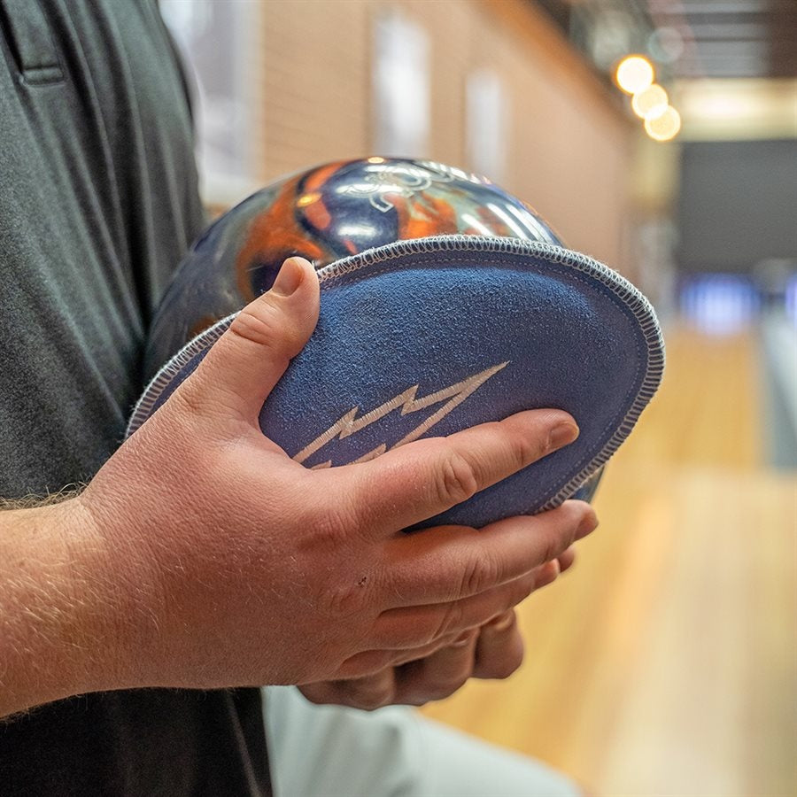 Storm Oval Bolt Shammy Blue Bowling Towel Cleaning Ball