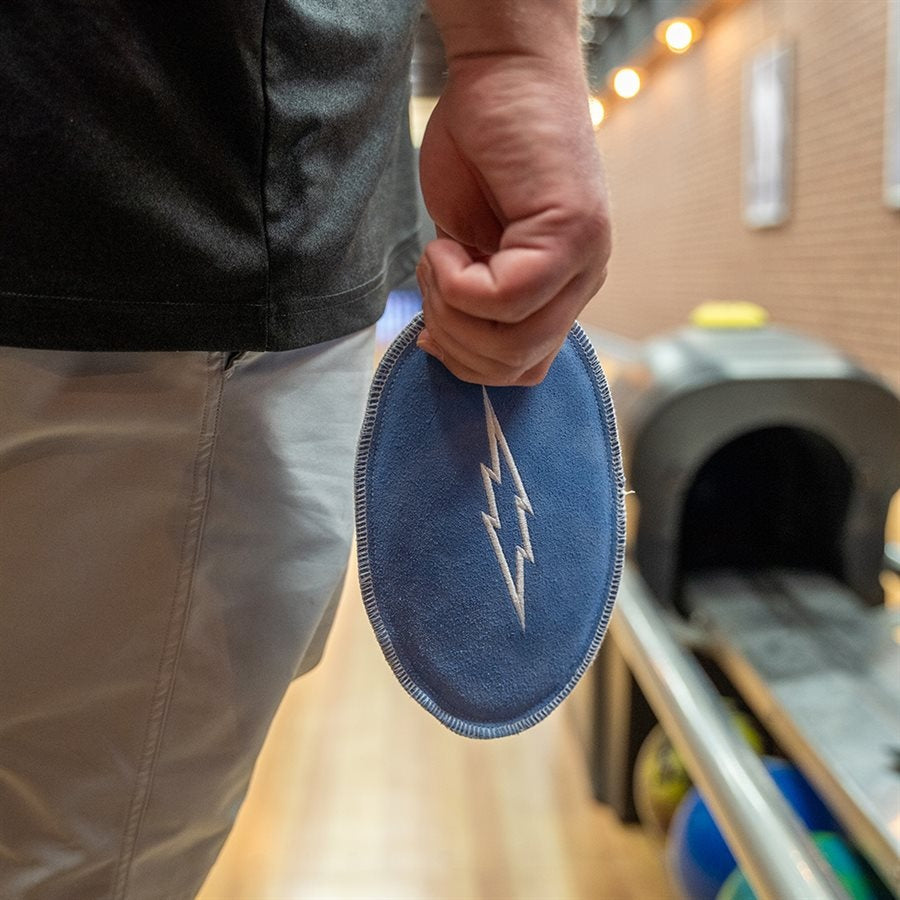 Storm Oval Bolt Shammy Blue Bowling Towel In Hand