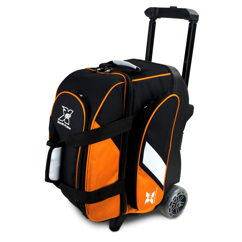 Tenth Frame Deluxe 2 Ball Roller Bowling Bag Orange