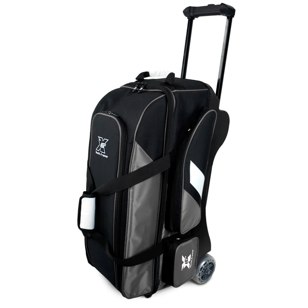 Tenth Frame Deluxe 3 Ball Roller Bowling Bag Grey